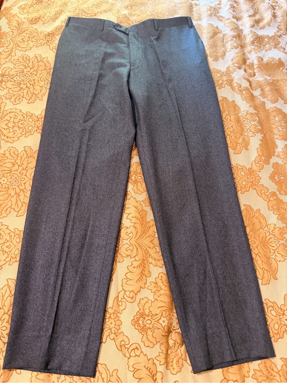 Canali Impeccabile Wool Regular Fit Pants, Flat Front, Charcoal, Sz 36 x 32